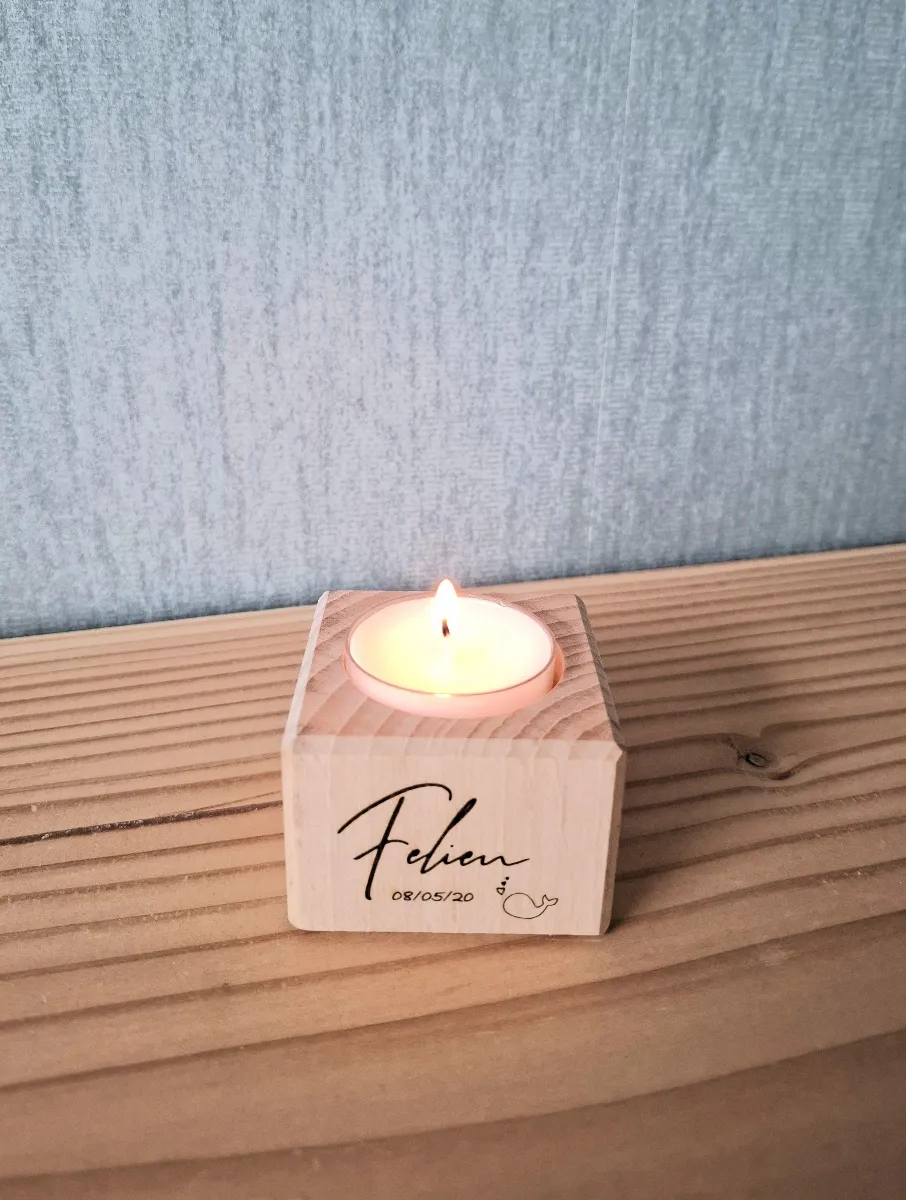 Wooden tea light holder 1