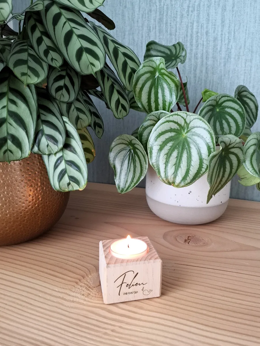 Wooden tea light holder